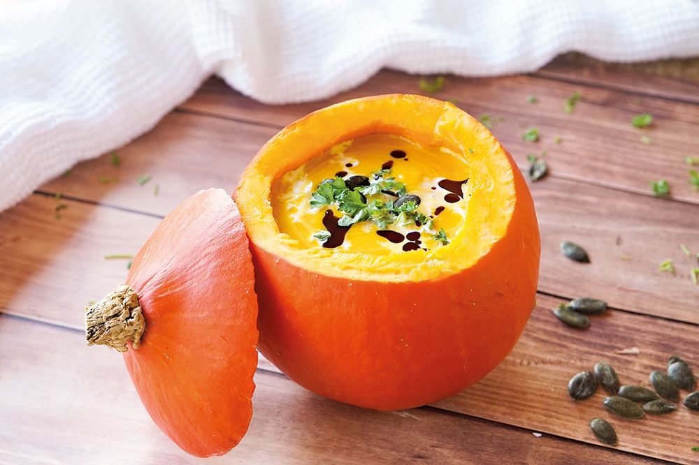 Kürbiscremesuppe mit Kokosmilch