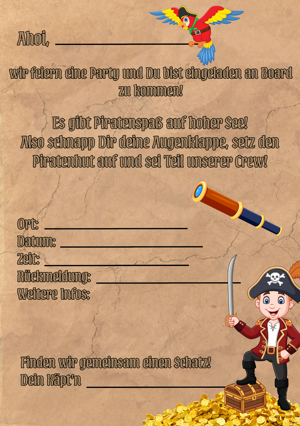 Einladungskarte Piraten 2